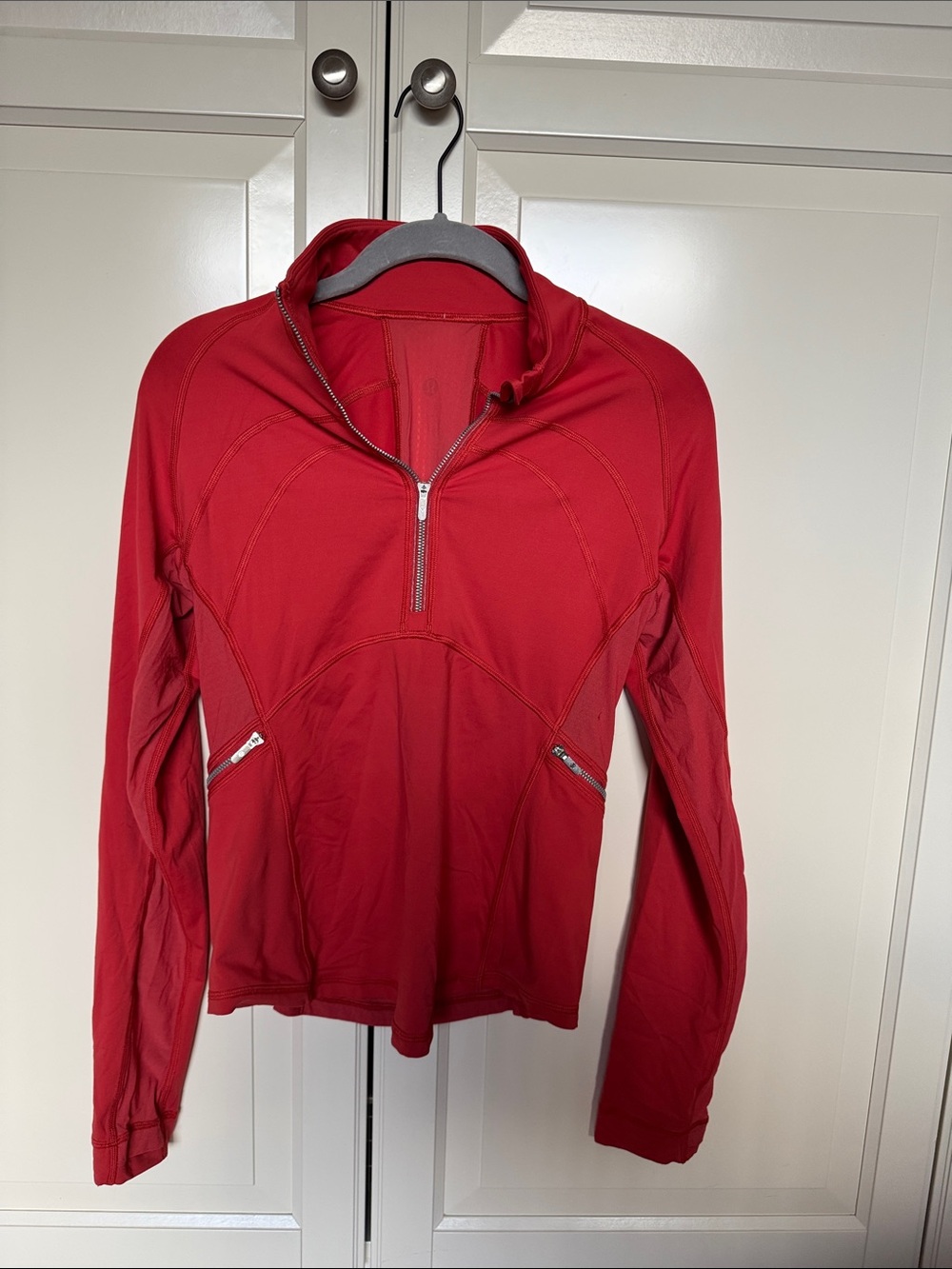 lululemon athletica Red Long Sleeve Half-Zip Top